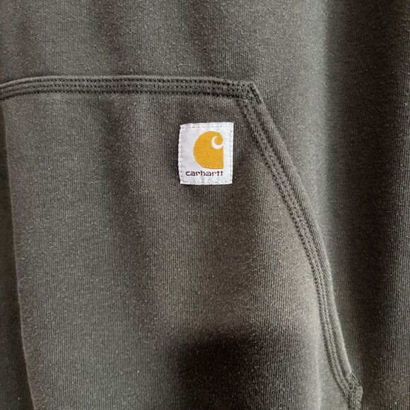 Carhartt Loose Fit Green Hoodie Sweatshirt Men's Size Medium Rain Defender - Picture 4 of 10